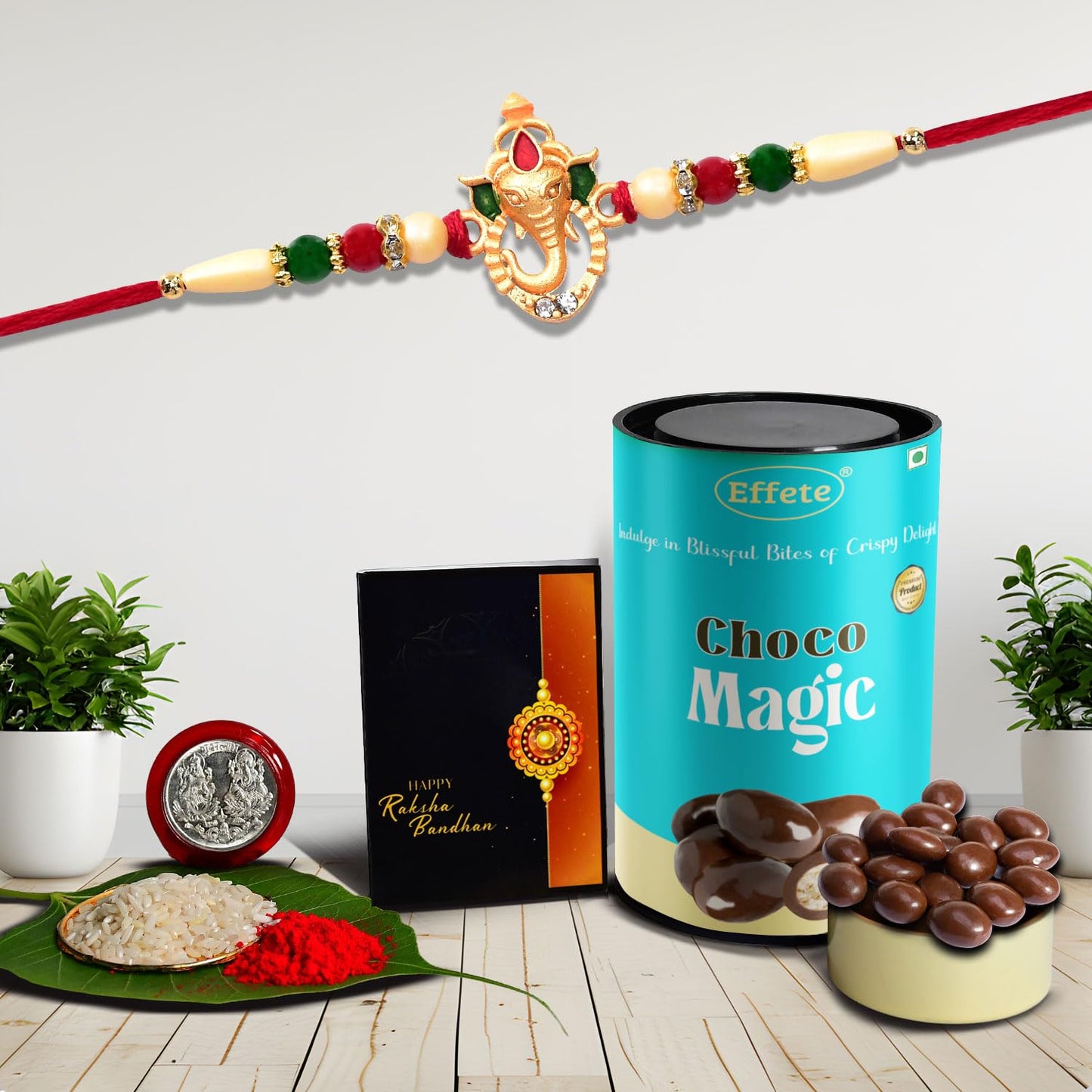 Rakhi (K1_266_cm) Chocolate Magic Rakhi For Brother With Gift Rakhi With Chocolate Rakhi Combo For Brother Set Of 1 Rakhi Chocolate