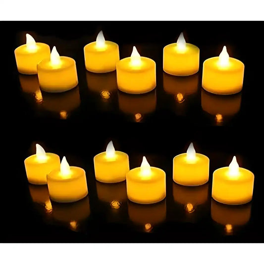 (Pack of 6 Pieces) Led Tea Light Candle for Home Decoration, Yellow Led Diya for Eco-Friendly Diwali Decorations