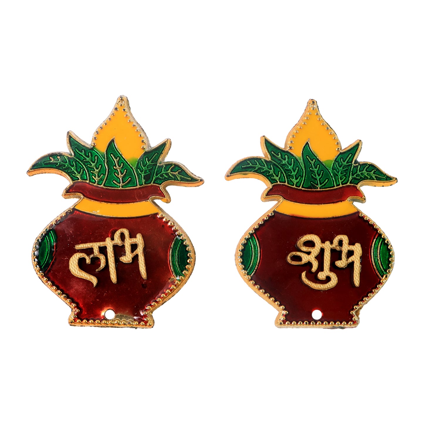 Shubh Labh Kalash Shaped Wall Hangings (2 Pc)