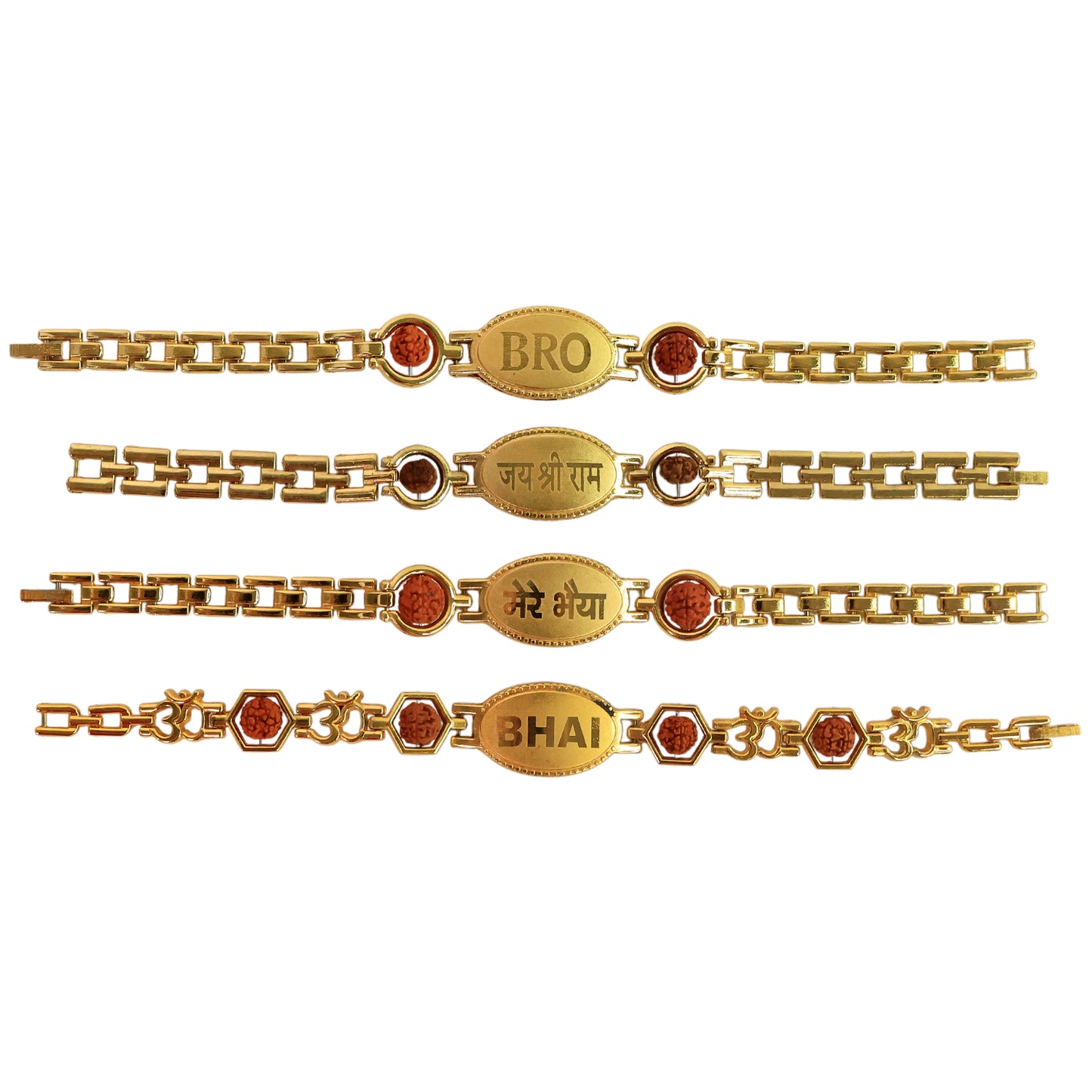 Gold Plated Metal Bracelet Rakhi For Brother (1 Pc)