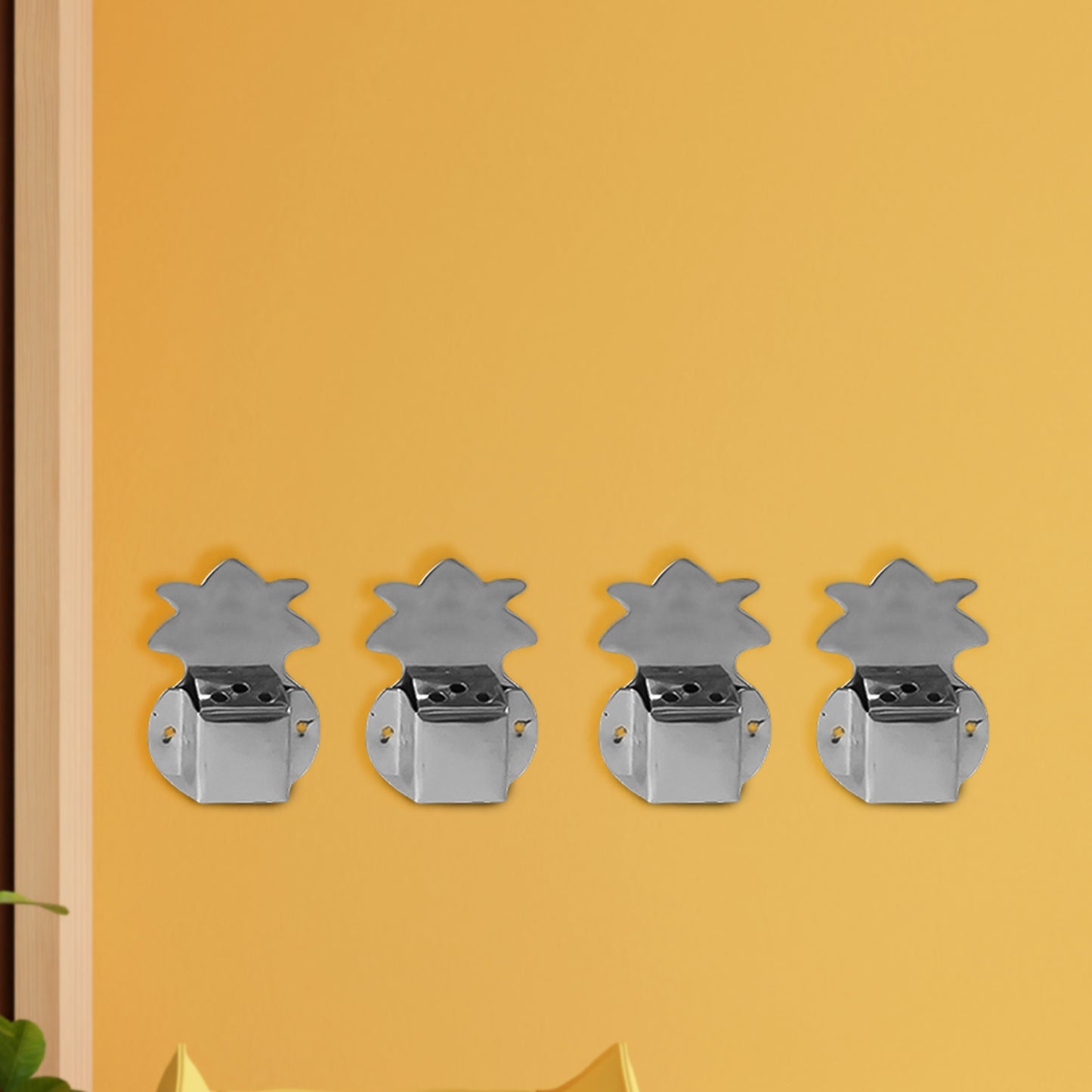 Stainless Steel Wall Mounted Hook Hanger Set (4 Pc)