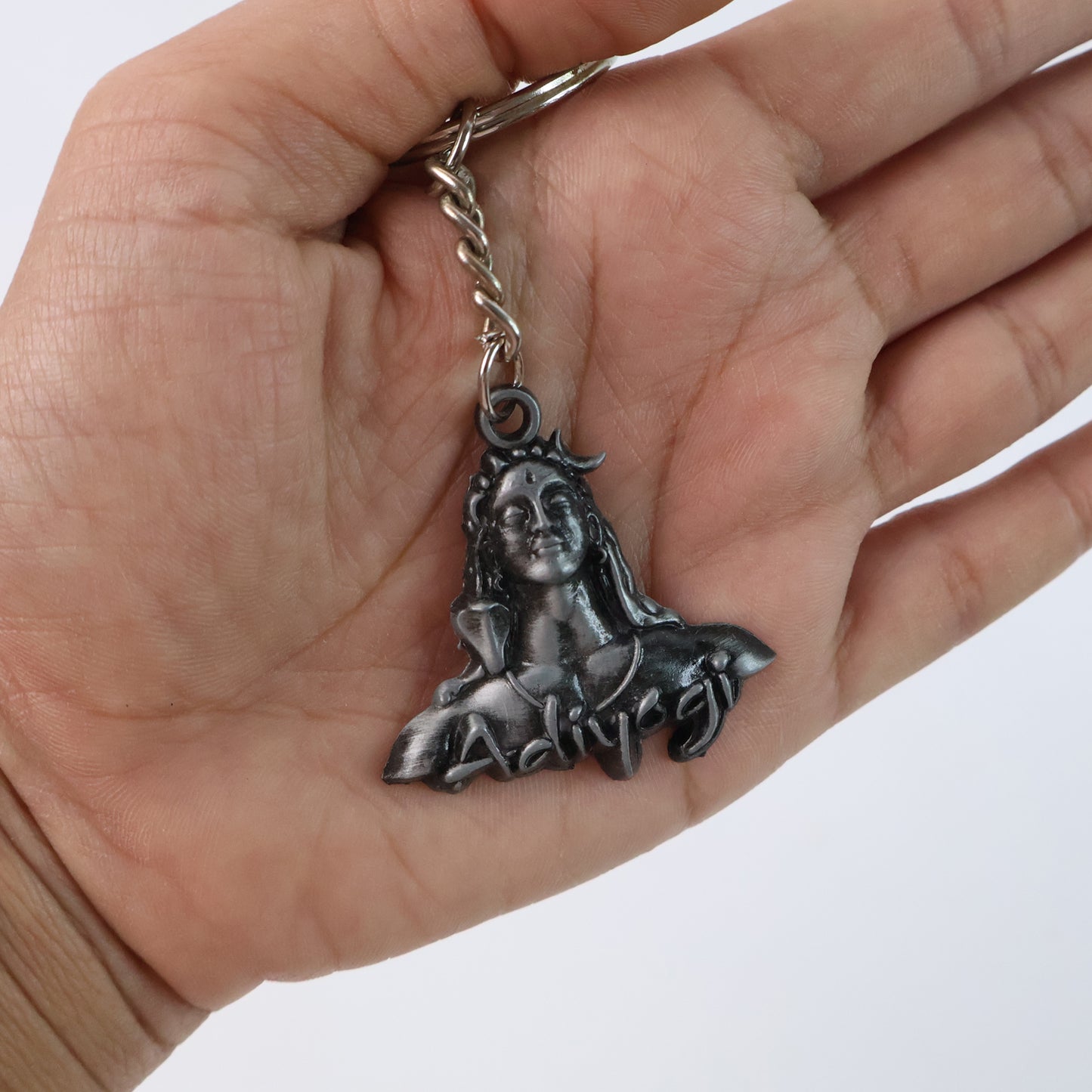 Adiyogi Shiva Face Metal Keychain (1 Pc)