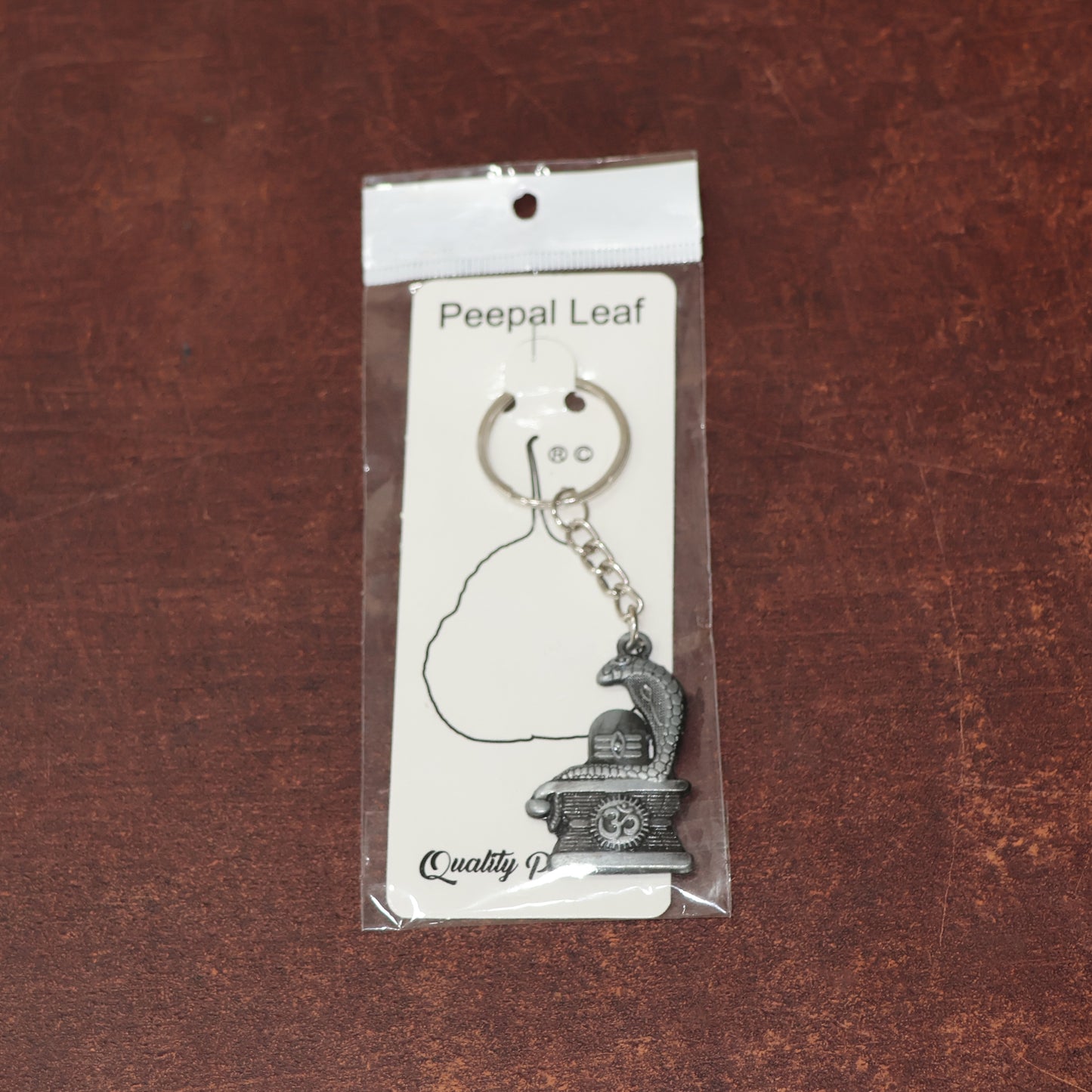 Shivling With Snake Design Silver Keychain (1 Pc)