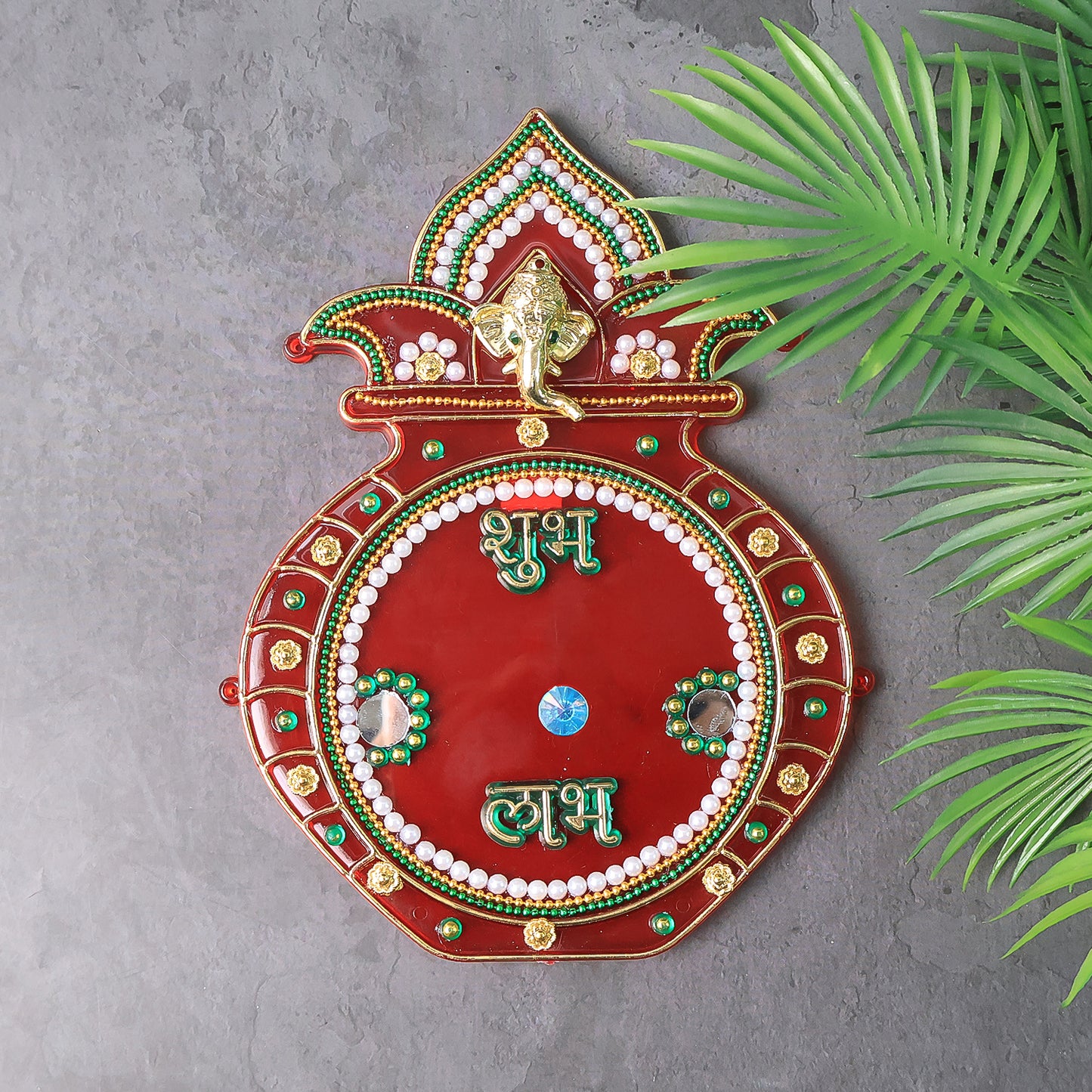 Decorative Kalash Wall Hanging With Shubh Labh (1 Pc)