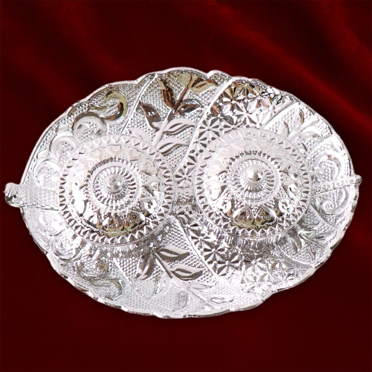 Leaf Shape Special Puja Thali (1 Pc  Mix Design)