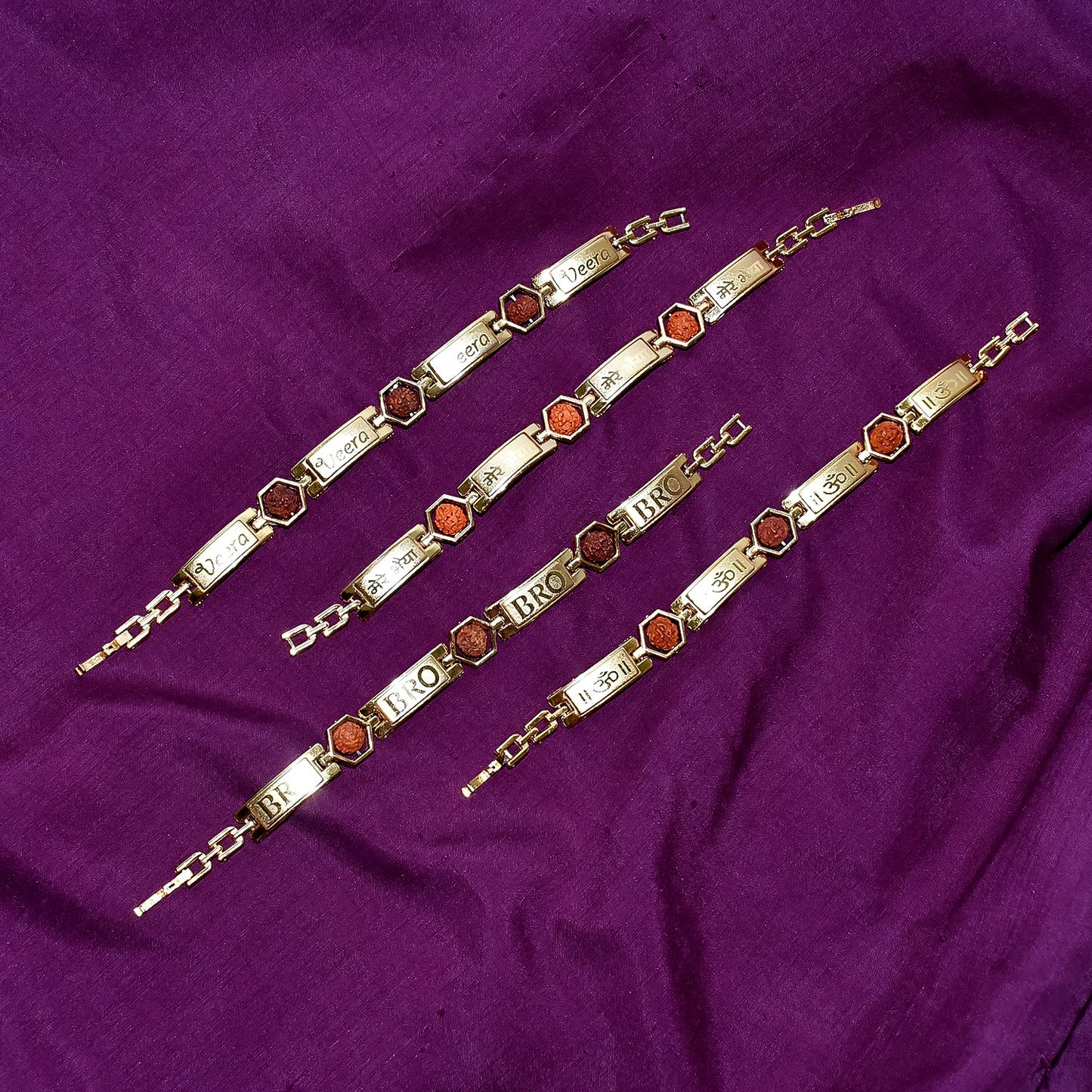 Gold Plated Hexa Bead Bracelet Rakhi For Brother  (1 Pc)