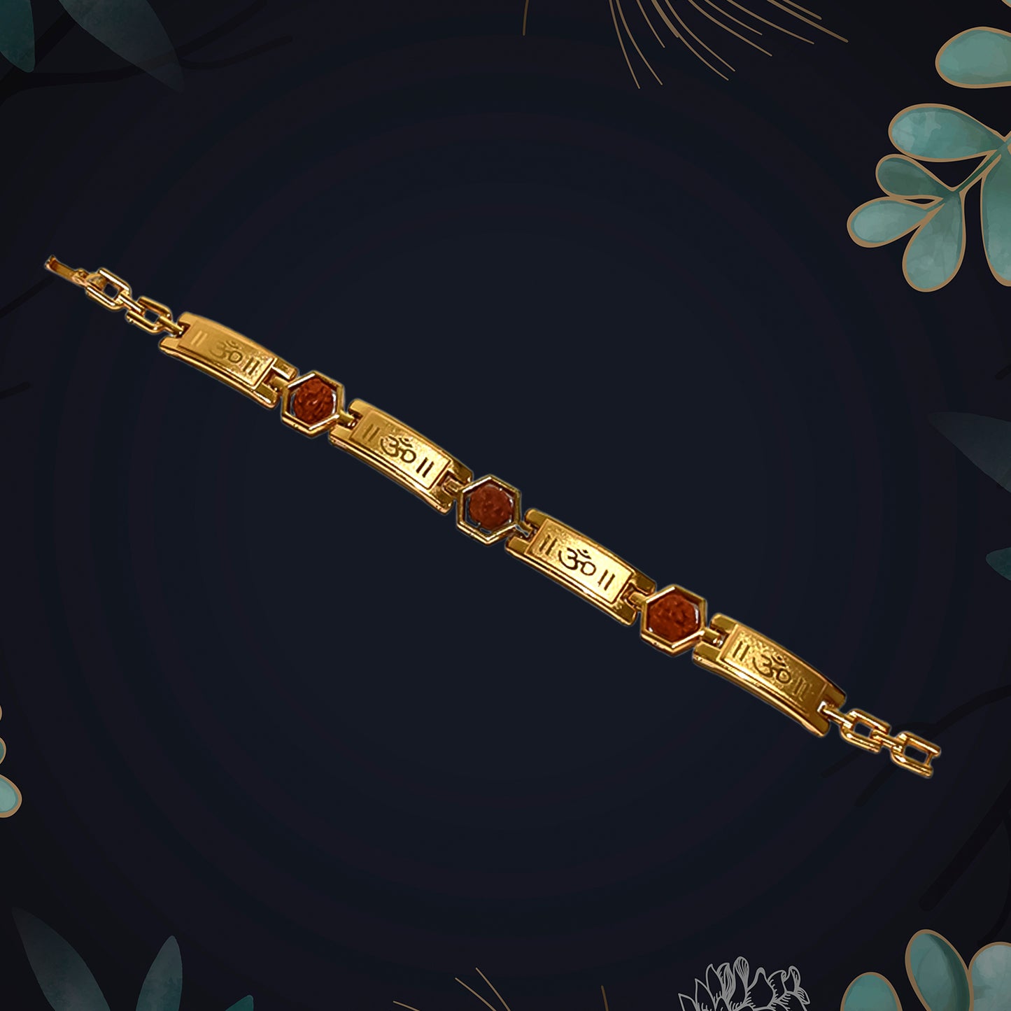 Gold Plated Hexa Bead Bracelet Rakhi For Brother  (1 Pc)