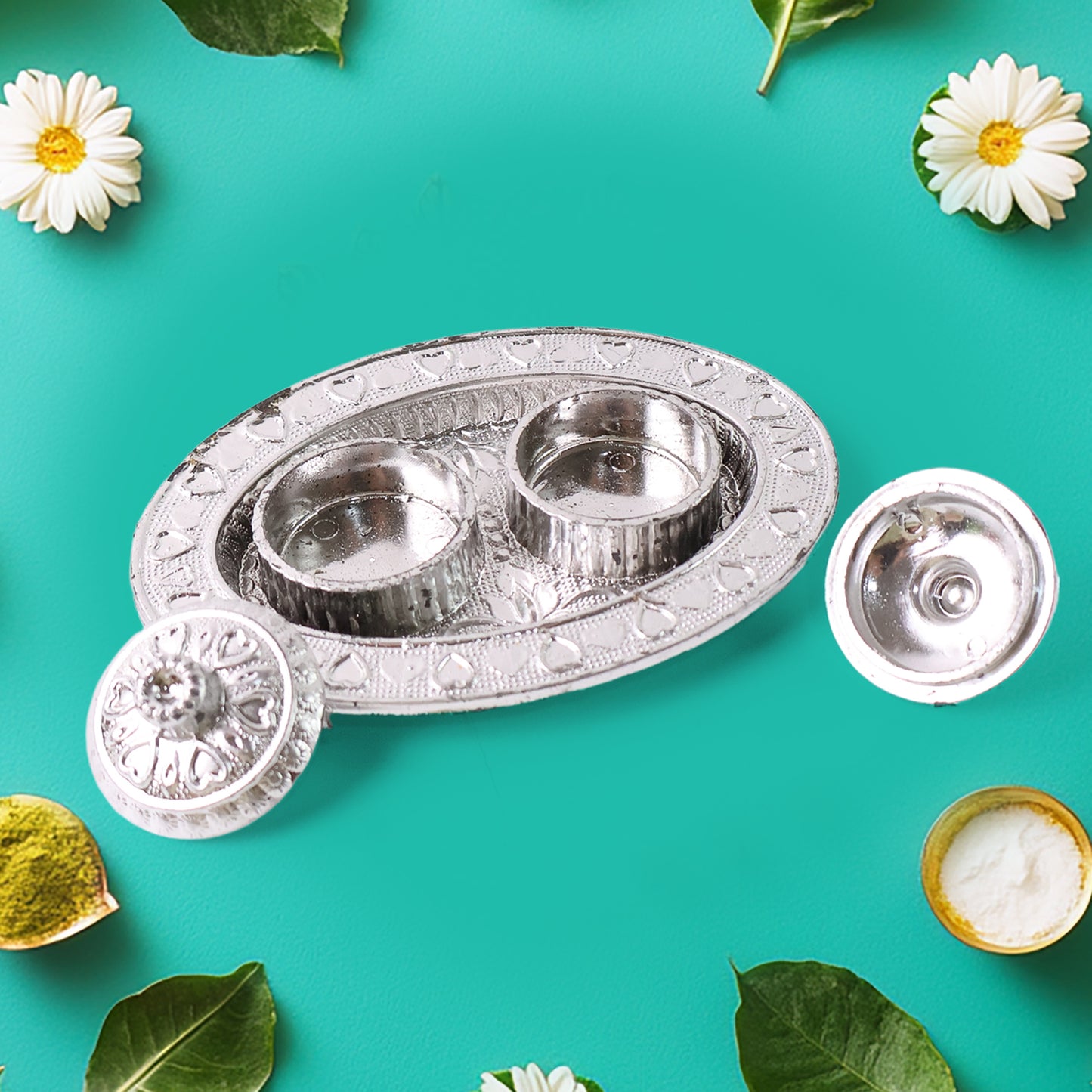 Oval Shape Special Puja Thali (1 Pc  Mix Design)