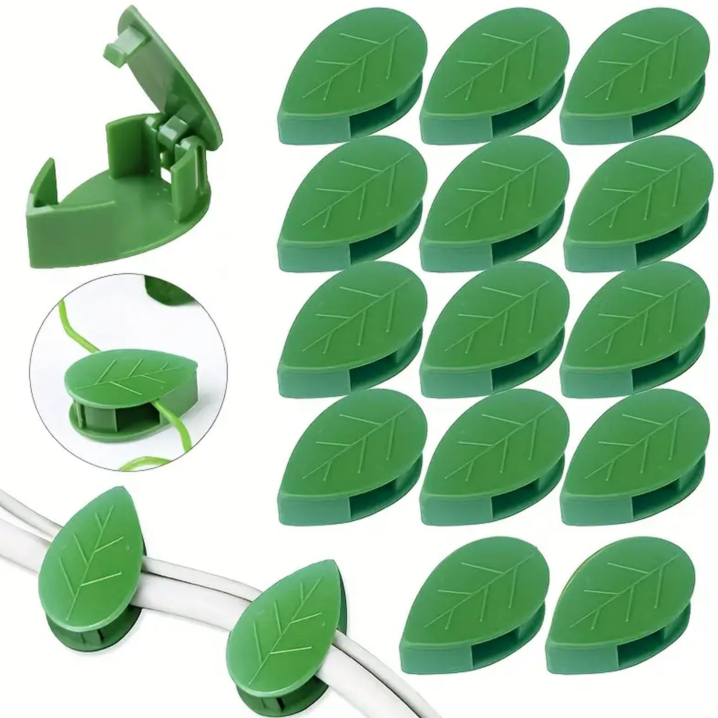 0311  Plant Climbing Wall Fixture Clip Self-adhesive Hook Vines Traction Invisible Stand Green Leaf Plant Clip Garden Wall Clip Plant Support Binding Clip Plants For Indoor Outdoor Decoration (30 Pcs Set)