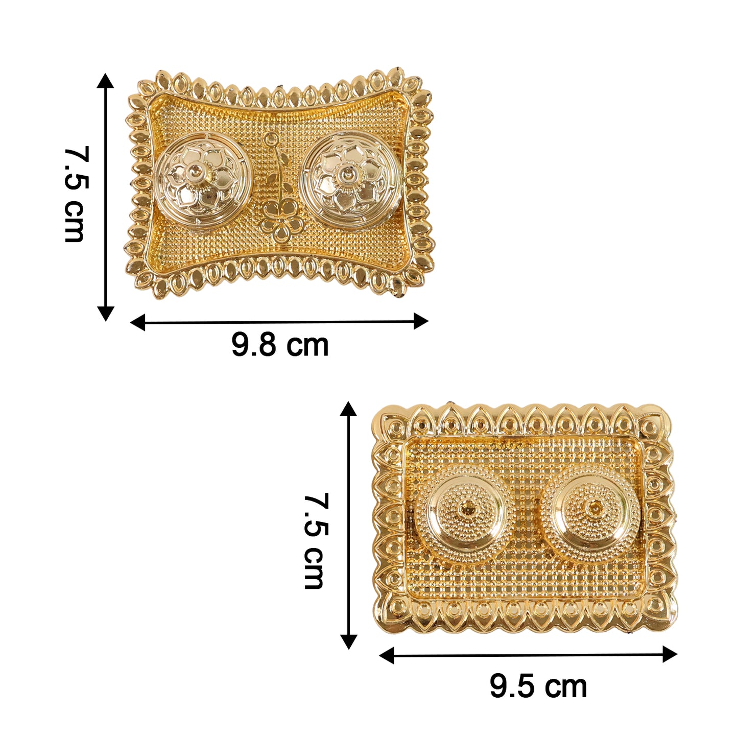 Ornate Rectangular Pooja Tilak Plate - (Mix Design  1 Pc)