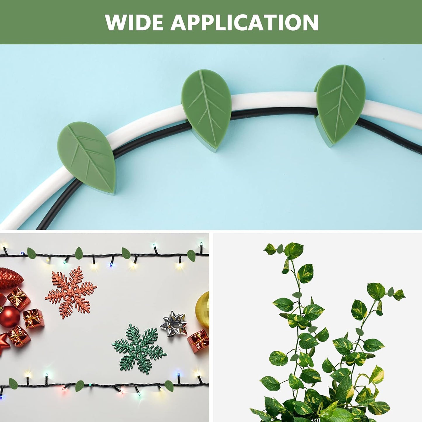 0311  Plant Climbing Wall Fixture Clip Self-adhesive Hook Vines Traction Invisible Stand Green Leaf Plant Clip Garden Wall Clip Plant Support Binding Clip Plants For Indoor Outdoor Decoration (30 Pcs Set)