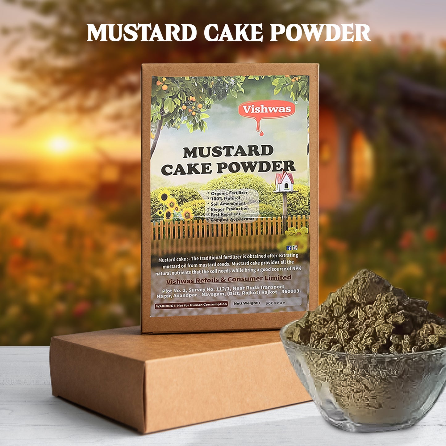 Mustard Cake Fertilizer For Plants 900gm