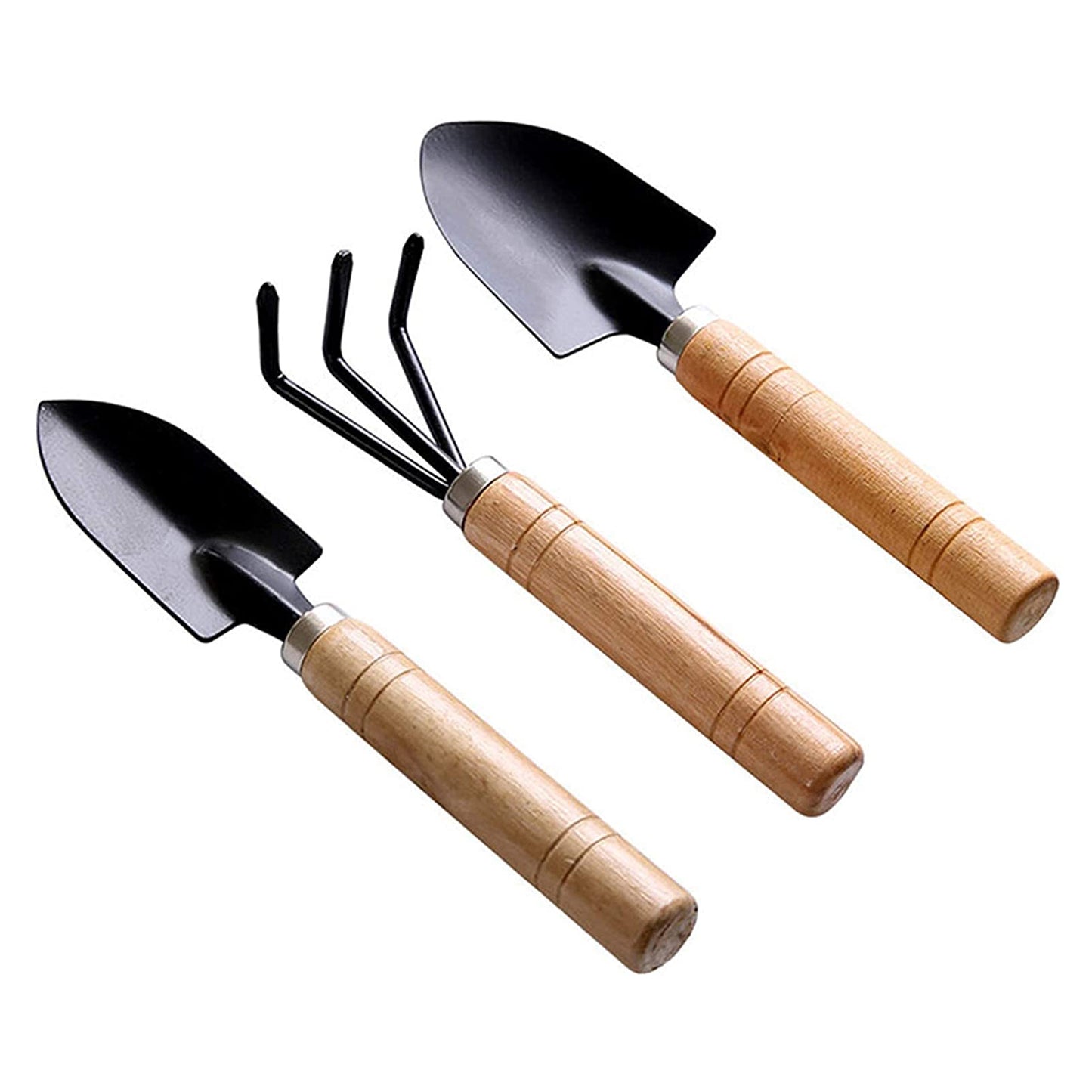 Garden Tool Kit Durable Hand Tools Set With Wooden Handle (3 Pc)